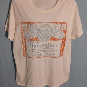 Budweiser ivory t shirt large